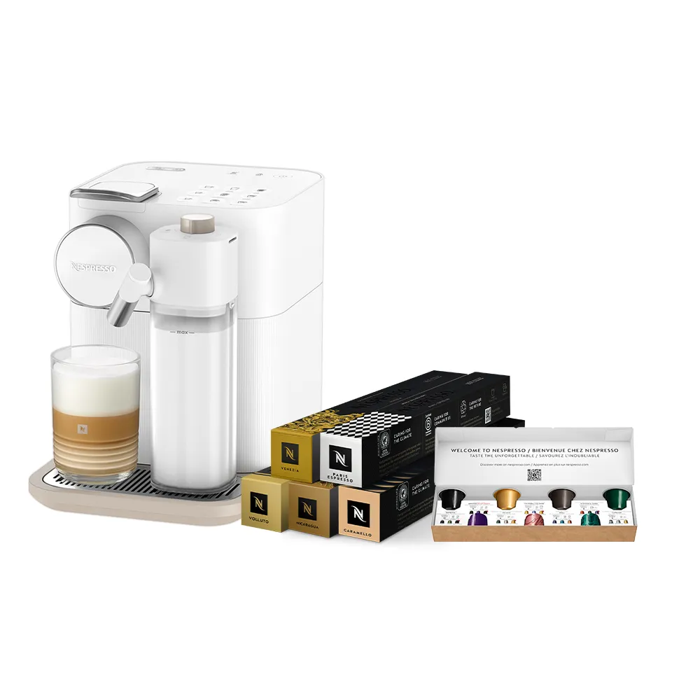 【Nespresso】膠囊咖啡機 Gran Lattissima 雲萃機_清新白 入厝 奶泡機 全自動咖啡機(訂製咖啡時光50顆組)