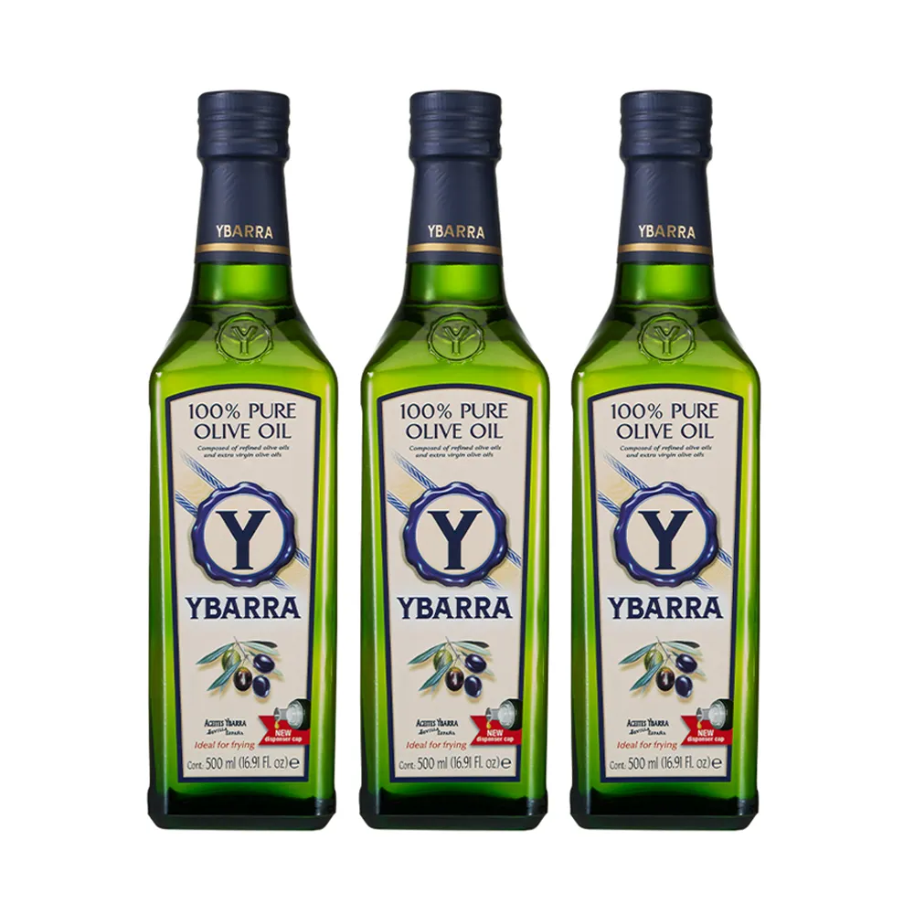 【YBARRA】西班牙 純橄欖油 Pure Olive Oil( 500mlx3瓶  中秋送禮、煎炒煮炸)