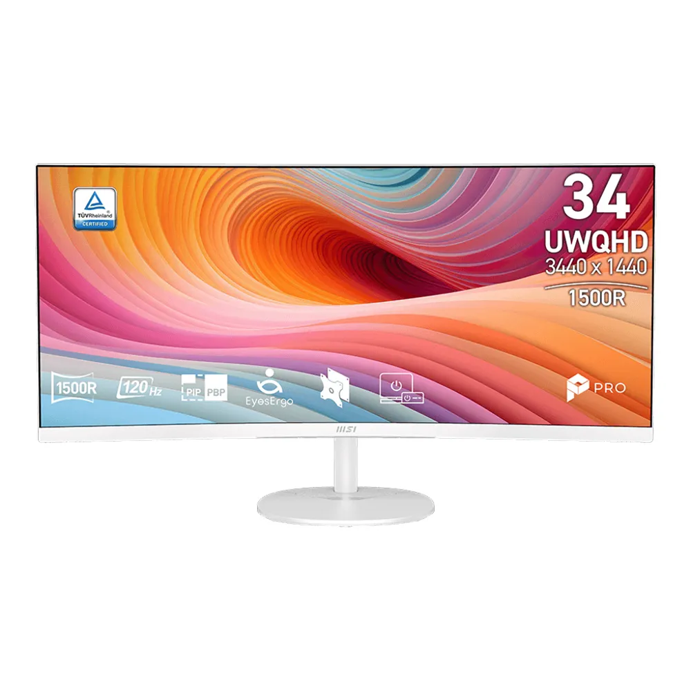 【MSI 微星】PRO MP341CQW E12 34型 VA 21:9 120Hz 商用曲面螢幕 (1500R曲率/UWQHD/1ms MPRT)