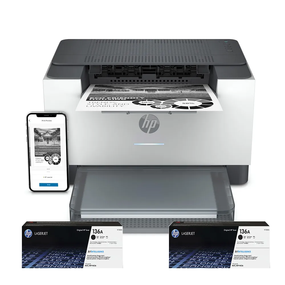 【HP 惠普】官方直營 搭2黑碳粉★LaserJet M211dw 單功Wifi黑白雷射印表機(列印/雙面列印/無線)