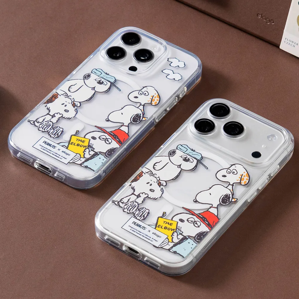 【Elago】PEANUTS 史努比&歐拉夫家族 iPhone 17/16系列 磁吸防摔邊框手機殼
