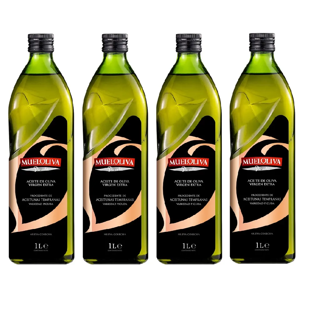 【慕雅利華】琵卡答特級初榨冷壓橄欖油1000ml X 4瓶(可生飲/出廠酸價0.17%)