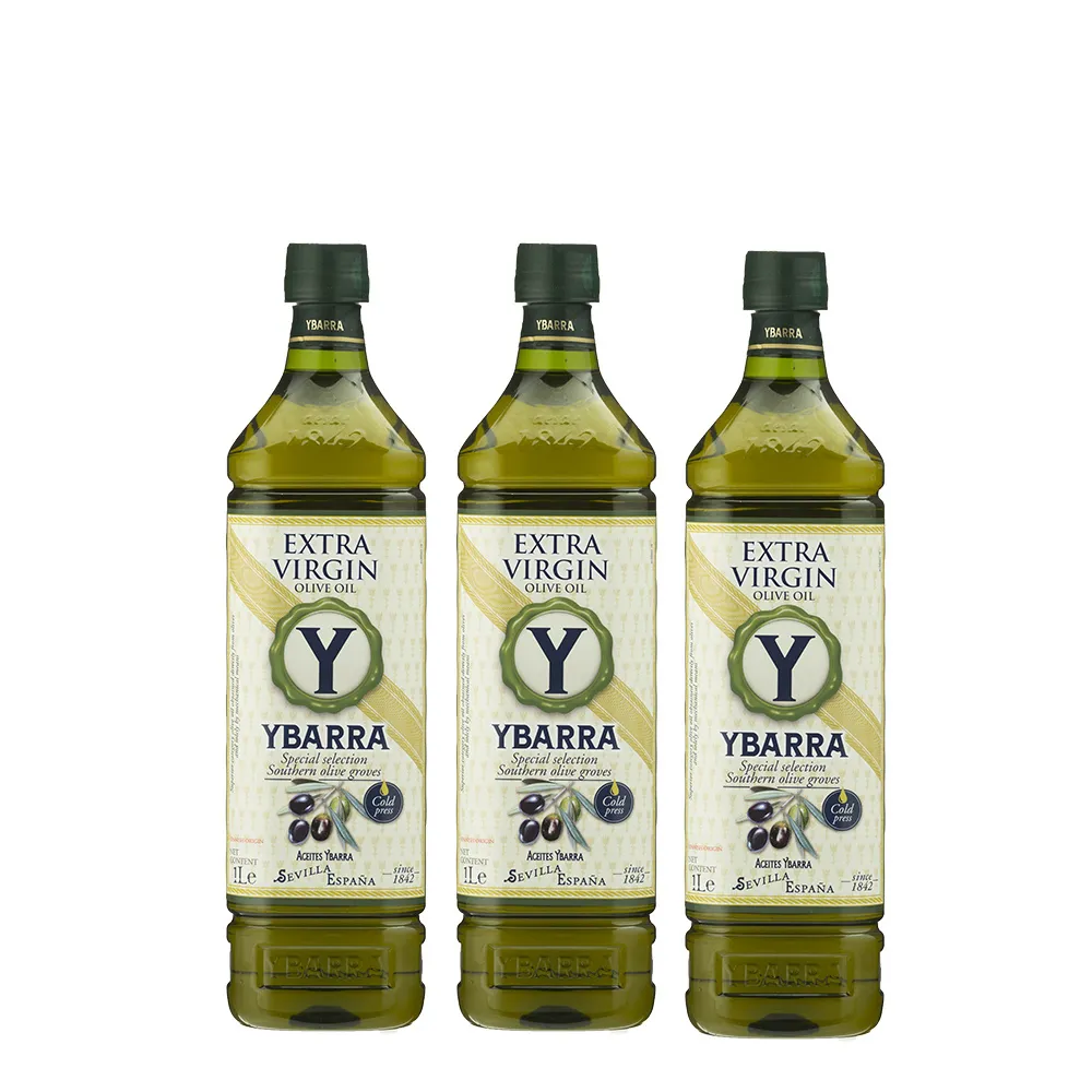 【YBARRA】益百萊 100%特級冷壓初榨橄欖油(1000mlx3瓶/西班牙原裝進口/PET食品級裝/雙10限定)