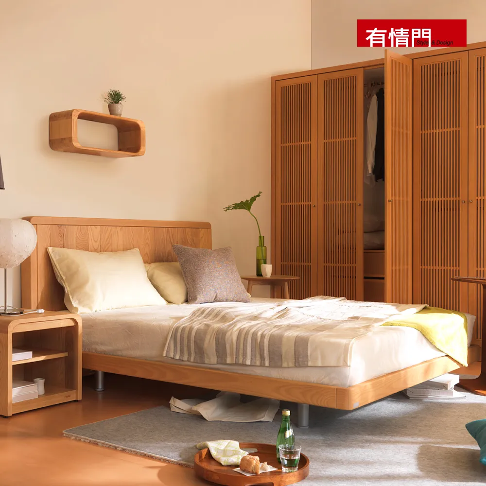 【有情門】STRAUSS 喆林雙人加大床組 6x6.2呎(製作期2-3週/實木/MIT/床框/床架/床頭板)