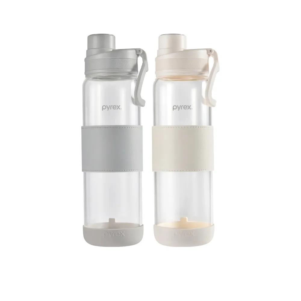 【CorelleBrands 康寧餐具】2入組 PYREX Claro直飲便攜耐熱玻璃水瓶920ml(920mlx2)