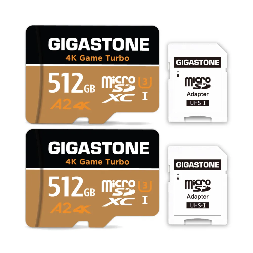 【Gigastone 立達國際】2入組 4K高速遊戲 攝影 監視器記憶卡 A2U3 512GB GameTurbo(MIT/資料救援/microSD)