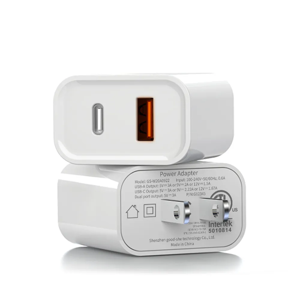 【JINPEI 錦沛】PD 20W雙孔USB-A+ Type-C充電器 充電頭JC-020W(充電器 充電頭)