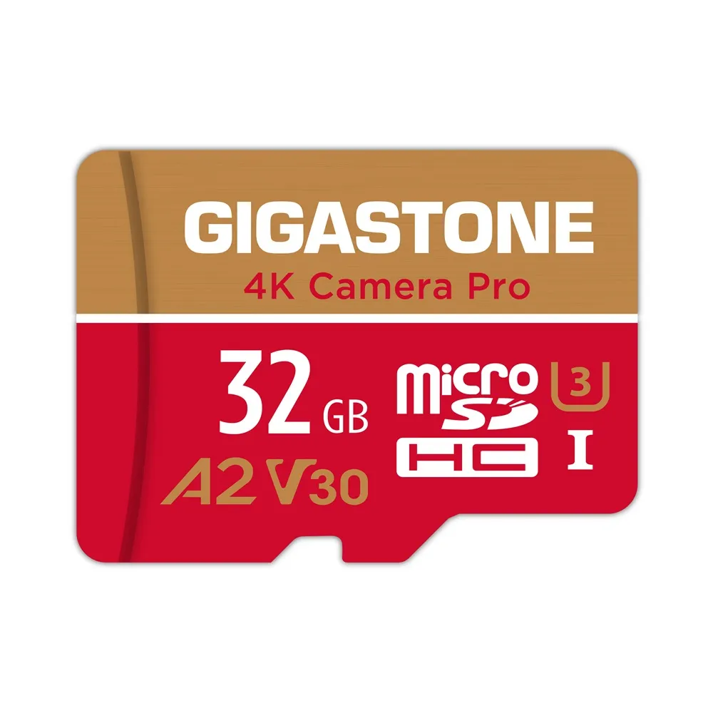 【GIGASTONE 立達】4K Camera Pro microSDHC UHS-Ⅰ U3 A2V30 32GB攝影高速記憶卡(支援GoPro/DJI)