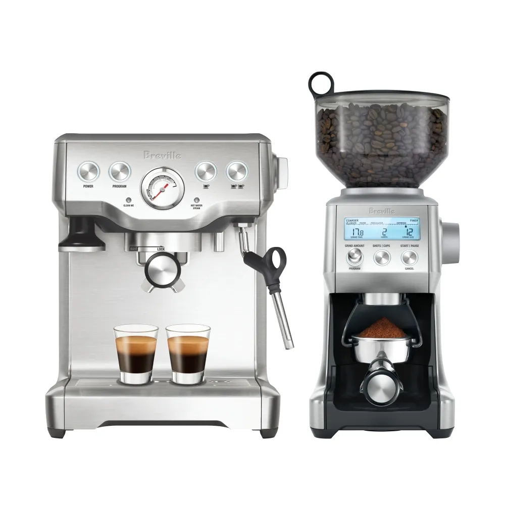 【Breville】BES840XL the Infuser半自動咖啡機+BCG820XL磨豆機（金屬銀）(總代理公司貨)☆限量5台售完不補