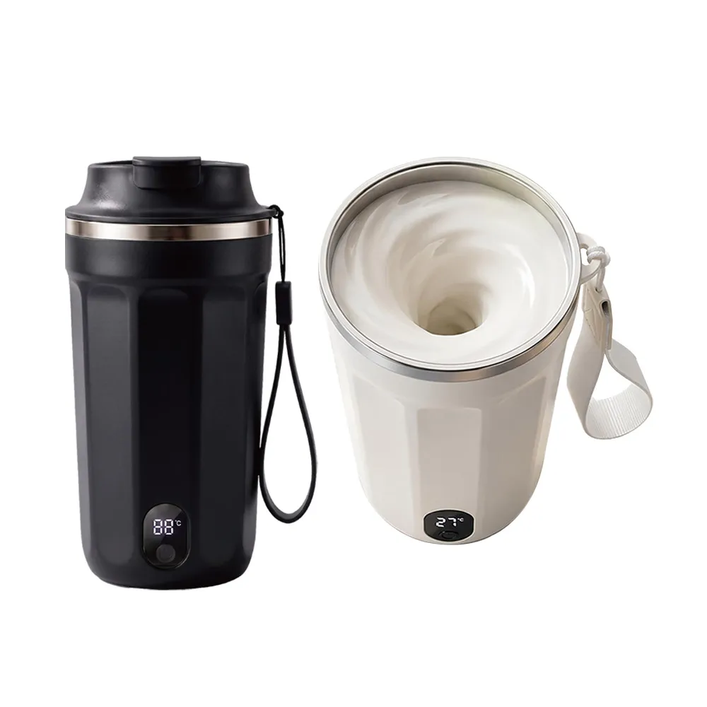 【TAI LI 太力】大白星磁力攪拌杯400ml 溫度顯示 USB充電 316不銹鋼 保溫杯 咖啡杯 蛋白粉 攪拌杯