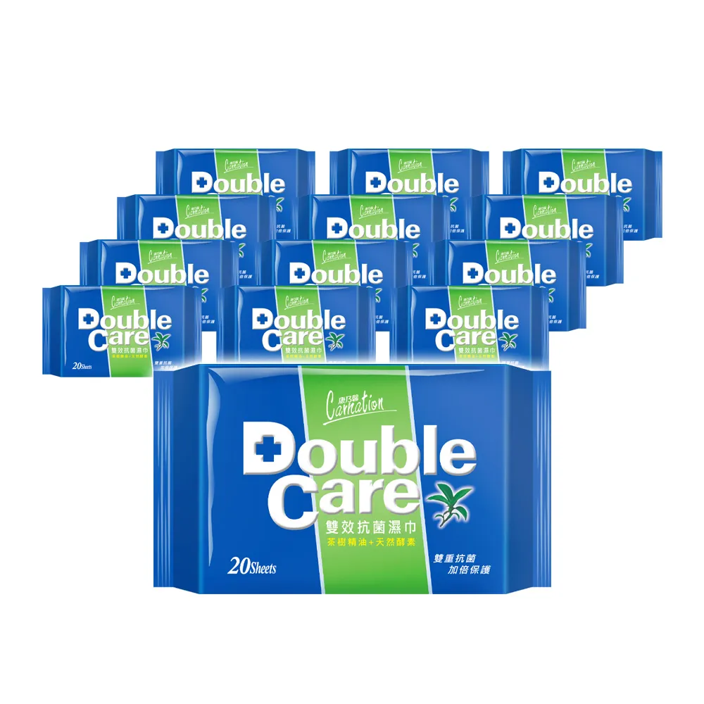 【康乃馨】Double Care 抗菌濕巾20片×24入
