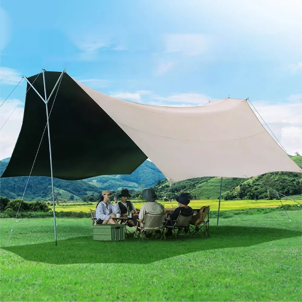 【TAS CAMP】升級款巨無霸露營天幕(露營遮陽 戶外遮陽 加厚 天幕布 黑膠天幕 方形天幕 防曬天幕 露營)