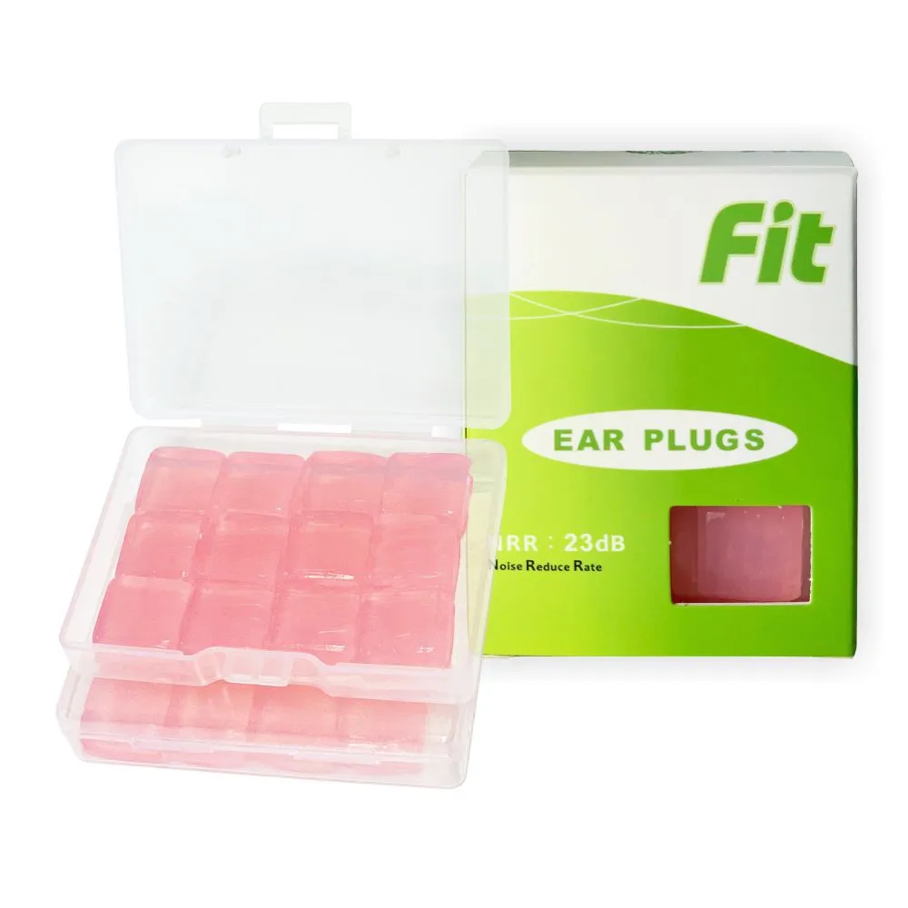 【FIT】矽膠耳塞 超柔軟可塑型 防噪音 睡眠 游泳 飛行 適用/24入(粉色)