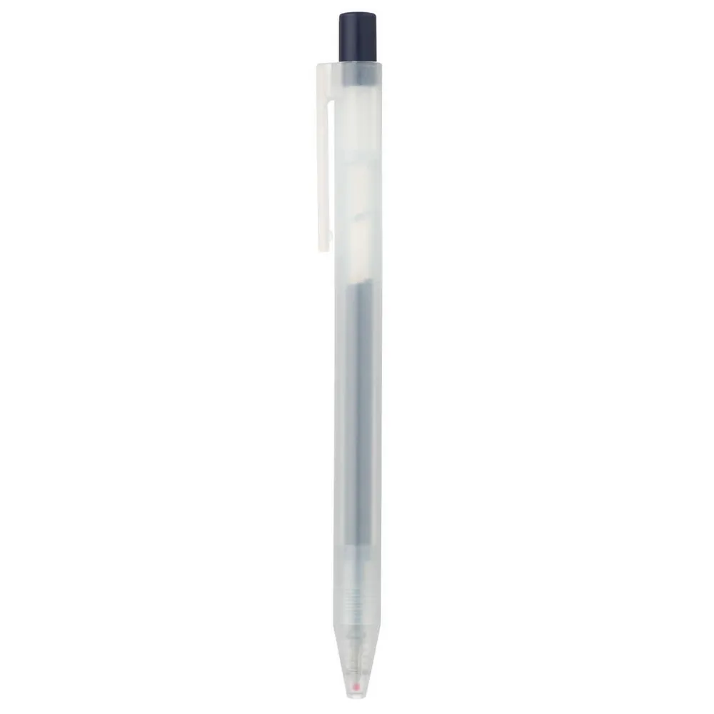 【MUJI 無印良品】自由換芯按壓滑順膠墨筆/藍黑0.5mm
