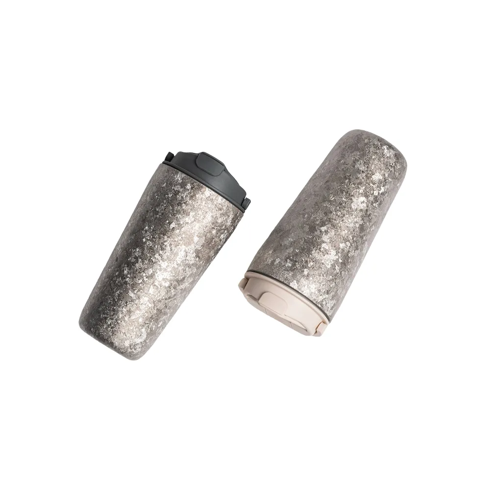 【Titanium 鈦造】純鈦跳跳杯 MiNi 晶鈦系列-羽霧銀 600ml (保溫瓶 鈦保溫杯 台灣鈦杯 鈦金屬 環保杯)