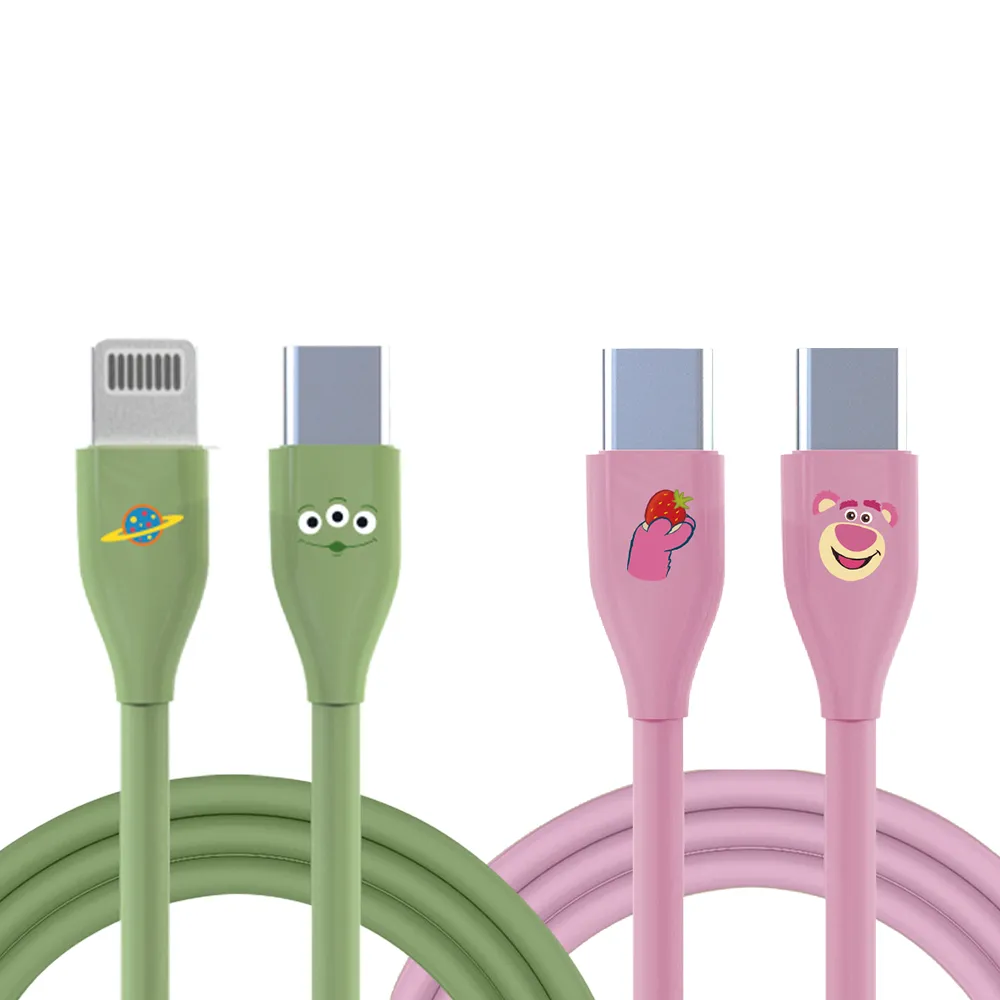【YOMIX 優迷】迪士尼玩具總動員C to C 60W/C to L 30W充電線(PD快充/三眼怪/熊抱哥/支援iPhone18快充)