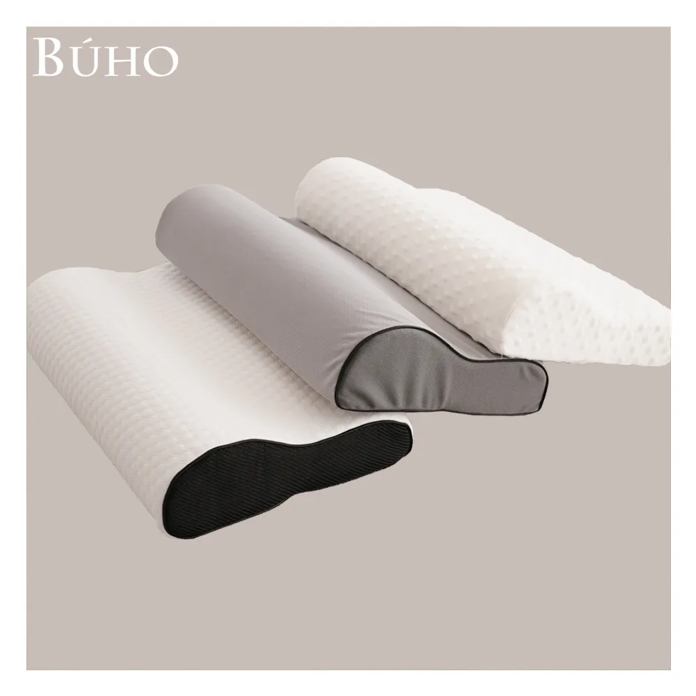 【BUHO 布歐】人體工學波浪記憶枕-經典款/針織緹花/3D立體泡泡絨/吸濕排汗(三款任選)