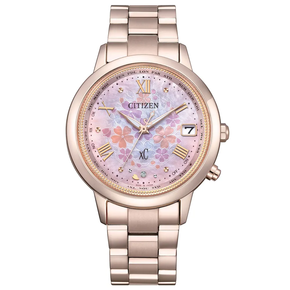 【CITIZEN 星辰】xC30週年 Hebe田馥甄 廣告配戴 花曜日 光動能電波腕錶 錶 手錶 送禮 (CB1135-52N)