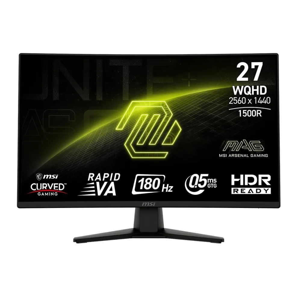 【MSI 微星】雷蛇有線電競滑鼠組★MAG 274CQF 27型 VA 2K 180Hz 曲面電競螢幕(WQHD/0.5ms/HDR)