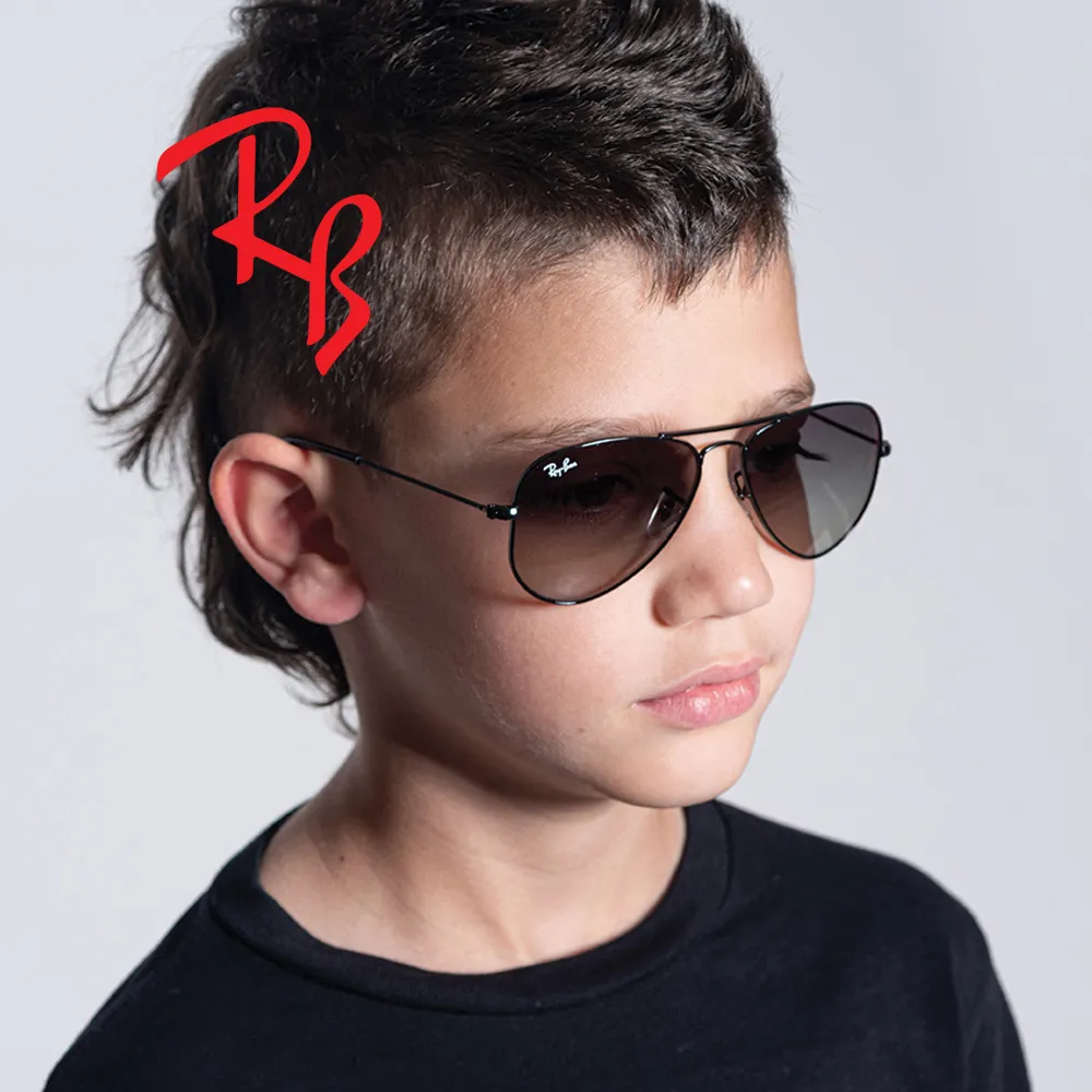 【RayBan 雷朋】飛官款兒童青少年太陽眼鏡 RJ9506S 220/11 黑框漸層灰鏡片 公司貨