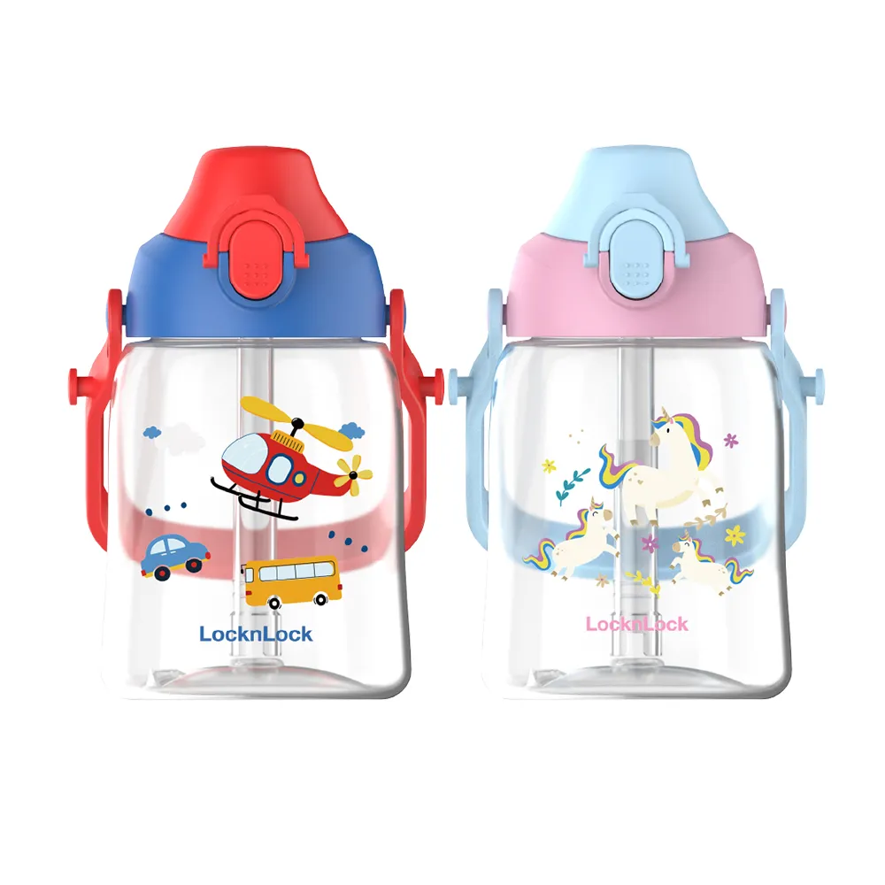 【LocknLock 樂扣樂扣】超值二入組 官方直營 兒童背帶水壺 450ml