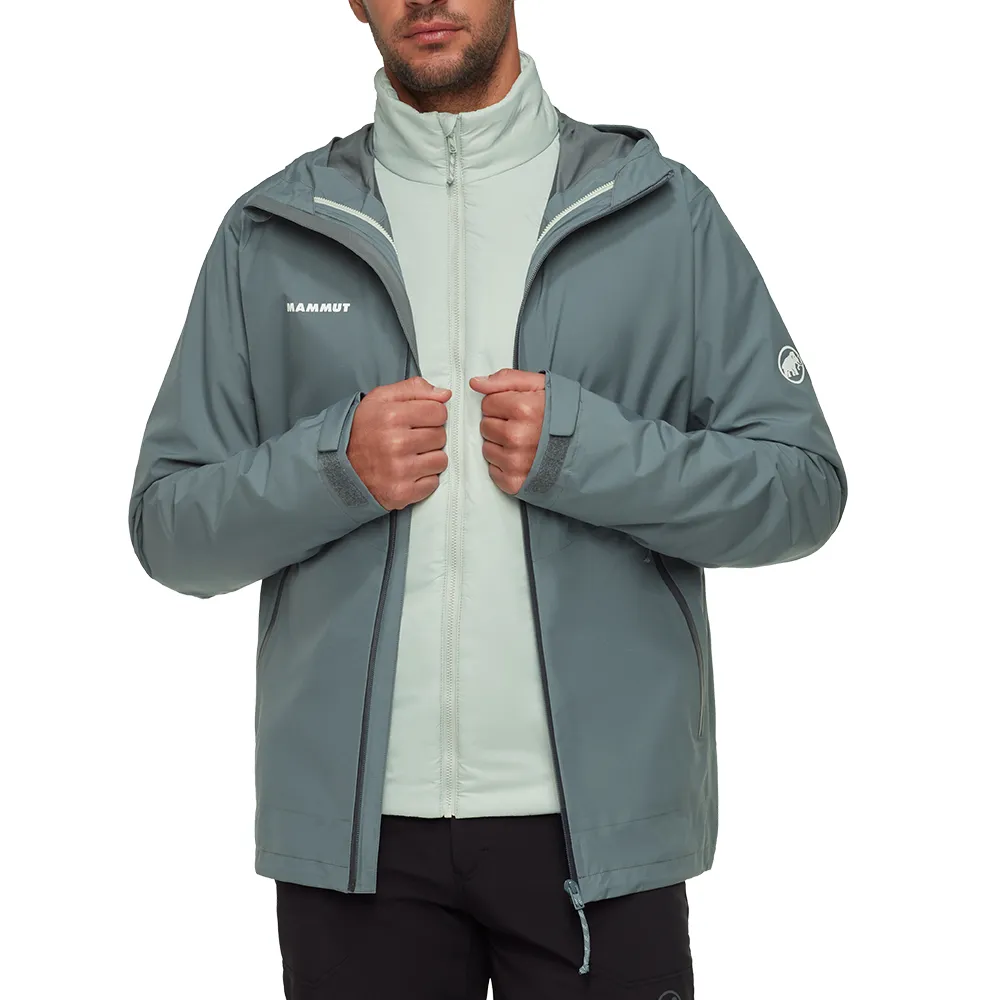 【Mammut 長毛象】Alto Light 3in1 HS Hooded AF 兩件式防水保暖外套 男款 地層灰藍/銀鼠尾草 #1010-30860