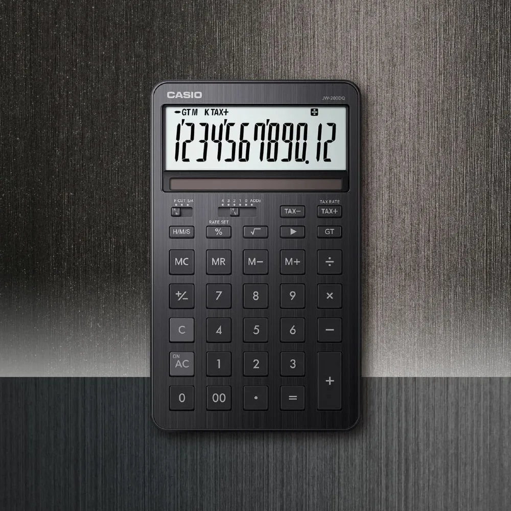 【CASIO 卡西歐】12位數 時尚計算機(JW-200DQ-BK)