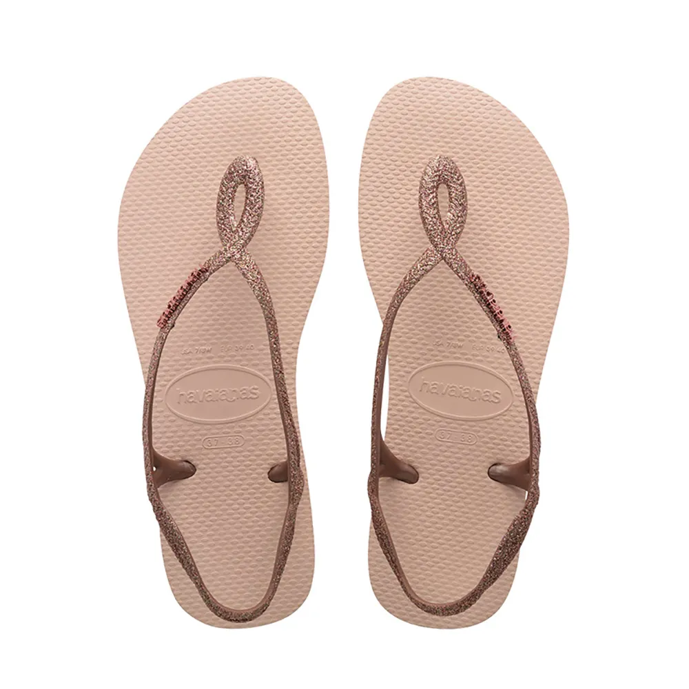 【havaianas 哈瓦仕】拖鞋 女鞋 涼鞋 巴西 Luna Premium 芭蕾粉 4146130-0076W