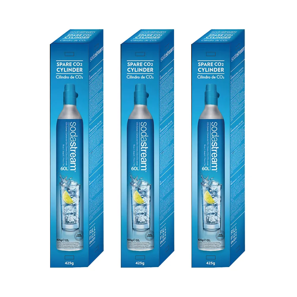 【Sodastream】CO2全新旋轉鋼瓶425g-3入組(僅適用旋轉機種)