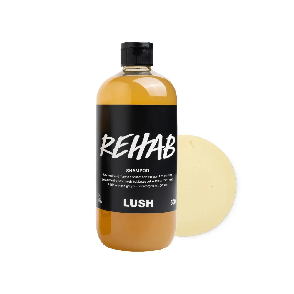 【LUSH 嵐舒】Rehab 水果特調洗髮露 500g(洗髮精/修護/亮澤/調理頭皮/溫和清潔)