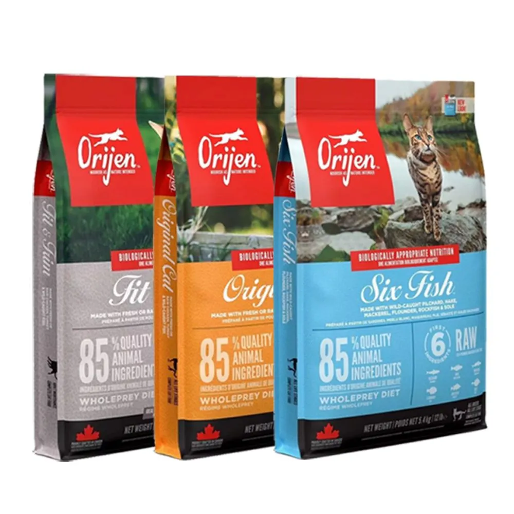 【Orijen】歐睿健無穀貓飼料5.4kg(愛貓鮮雞/挑嘴貓六種鮮魚/室內貓/貓糧)