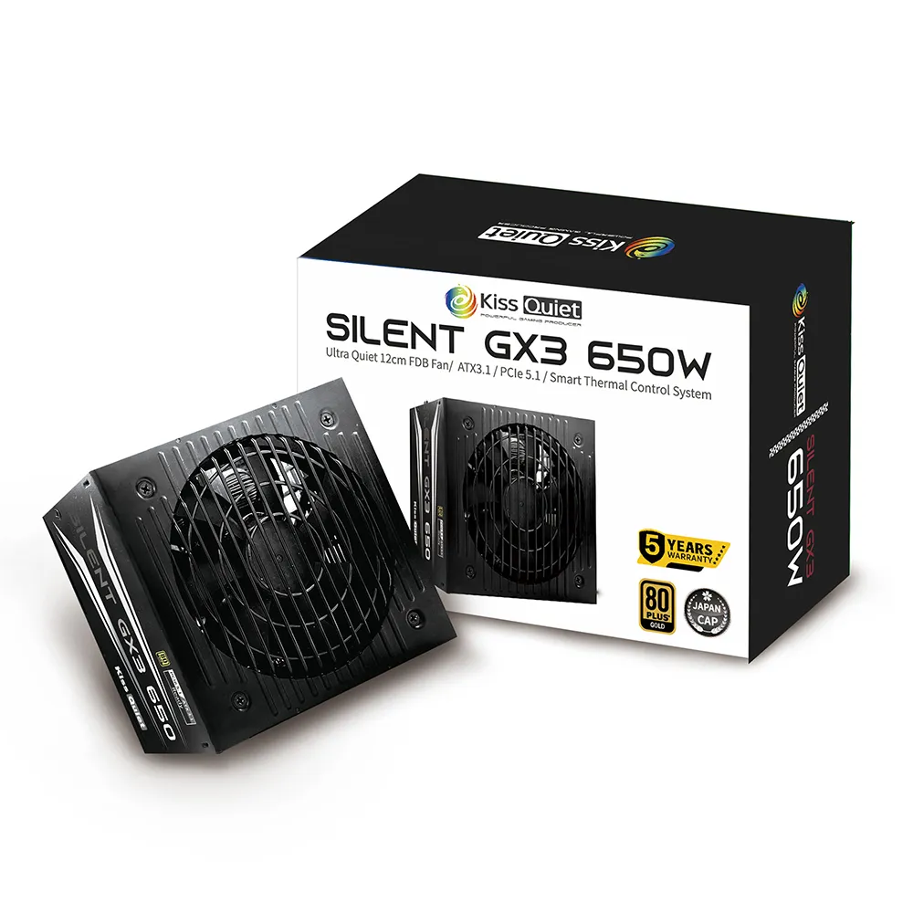 【KISS QUIET】凱斯克 Silent GX3 650W(黑色) 金牌 直出 電源供應器
