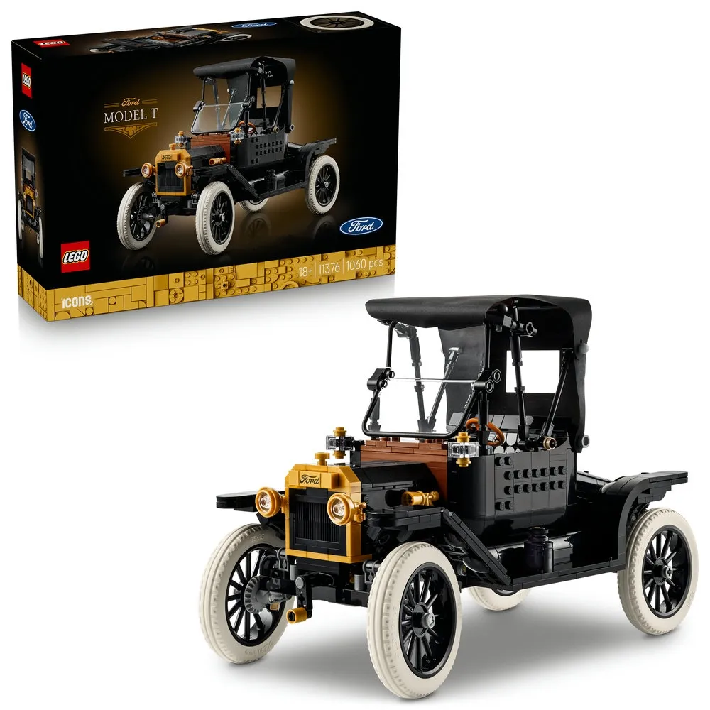 【LEGO 樂高】Icons 11376 Ford Model T(賽車 福特汽車 居家擺設 積木 禮物)