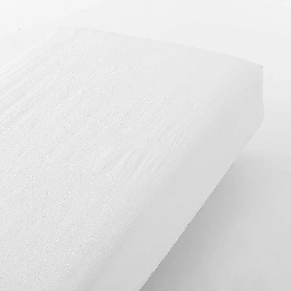 【MUJI 無印良品】柔舒水洗棉床包/Q(灰色/柔白/深藍/淺米)