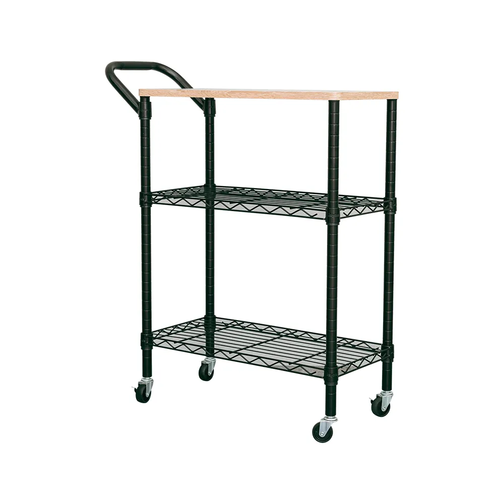 【dayneeds 日需百備】輕型 60x30x90cm 木頂板三層收納推車 兩色可選(三層推車/餐車/工具架/置物推車)