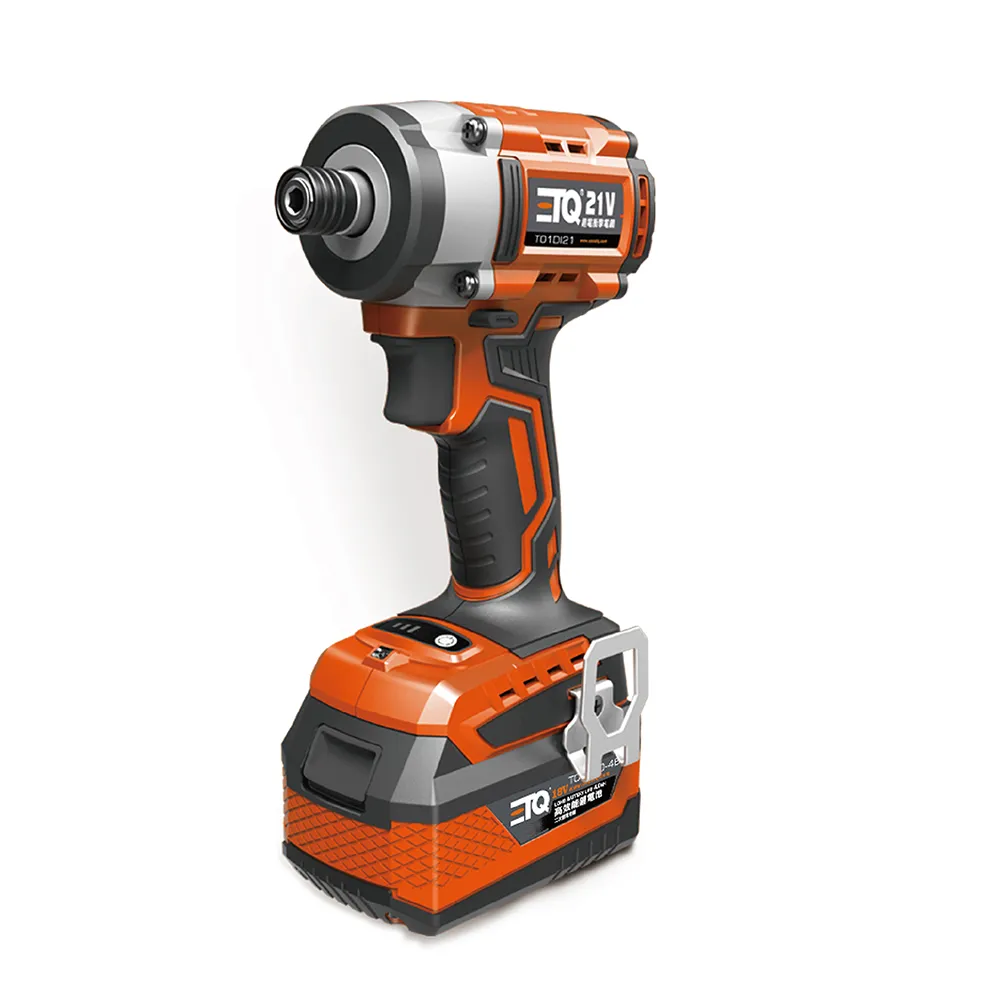 【ETQ USA】21V鋰電無刷衝擊起子2.0套裝(主機+2.0Ah鋰電池+2.3A充電器)