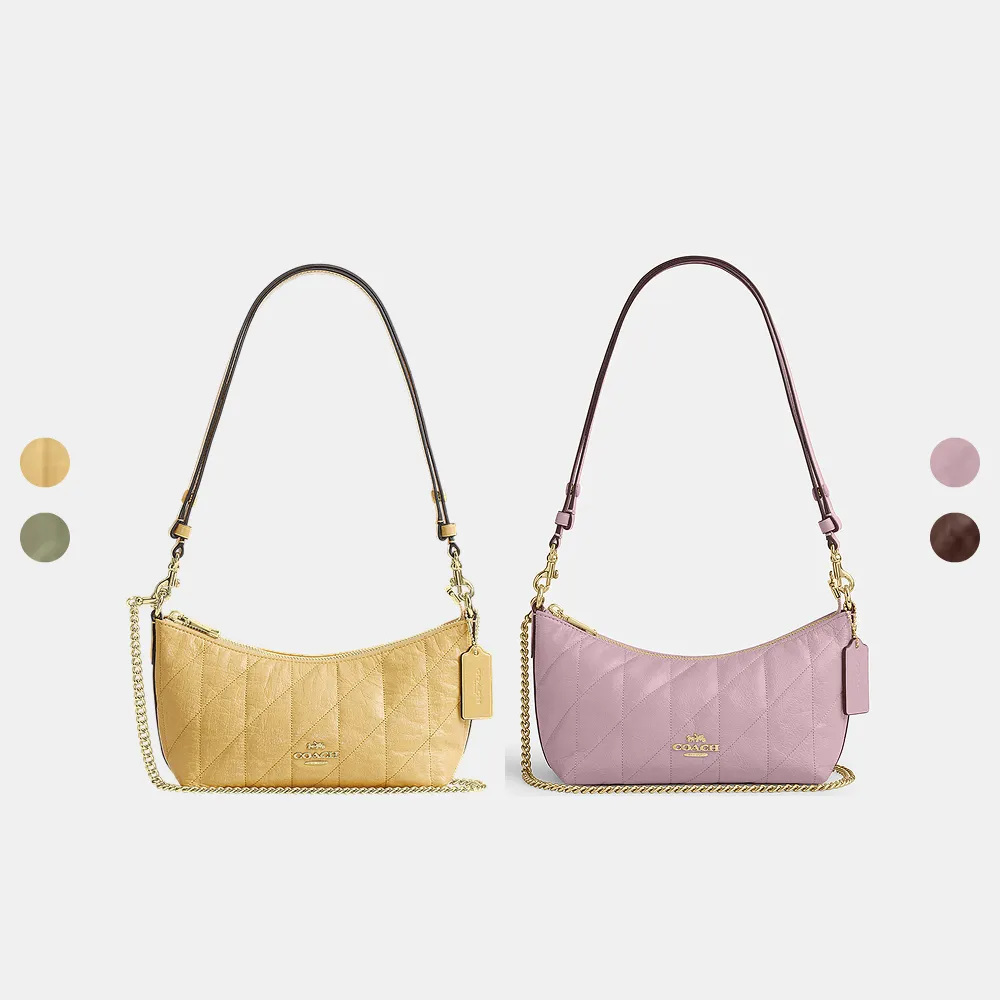 【COACH】蔻馳官方直營 CAITLIN 絎縫單肩手袋 肩背包 斜背包-多色任選(CDZ88)