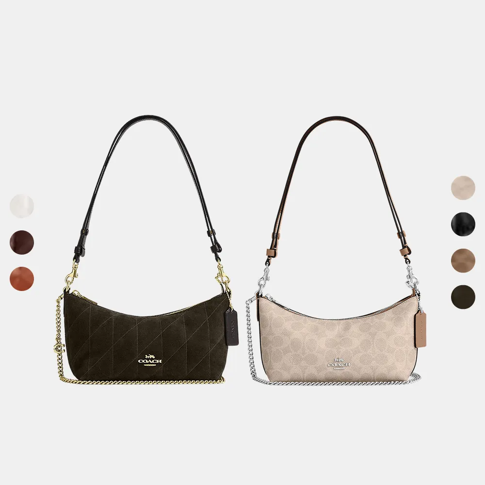 【COACH】蔻馳官方直營 CAITLIN 絎縫 SIGNATURE單肩手袋 肩背包 斜背包-多款任選(CDZ88/CEW99)