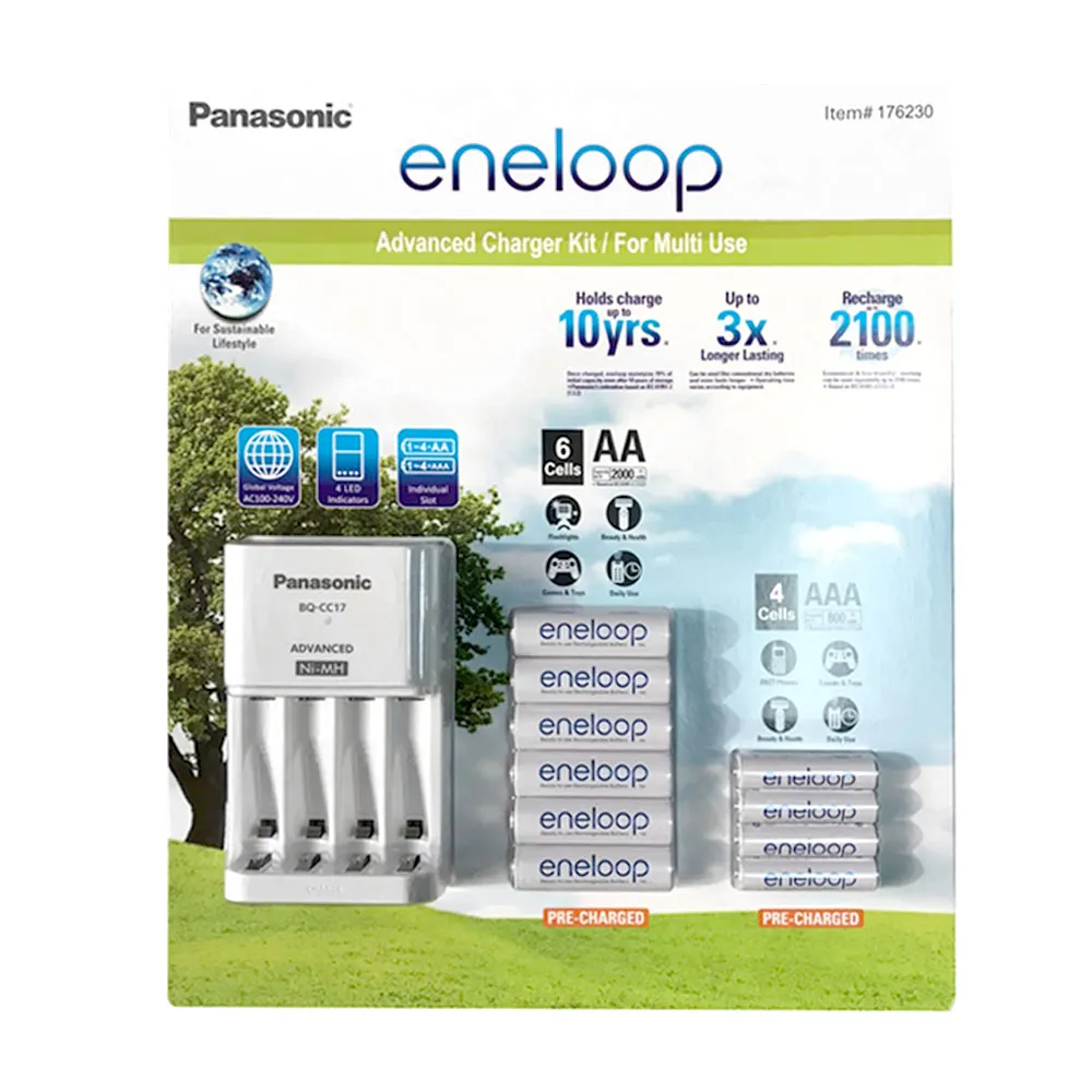 【Panasonic 國際牌】ENELOOP 3、4號 充電電池組 含充電器(充電電池:日本製)