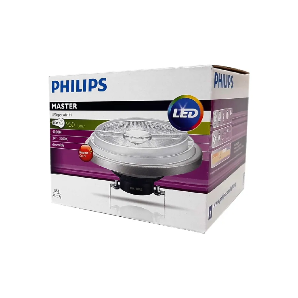 【Philips 飛利浦】2入 LED  AR111 15W 24度 927 黃金光 12V 杯燈 燈泡(可調光)