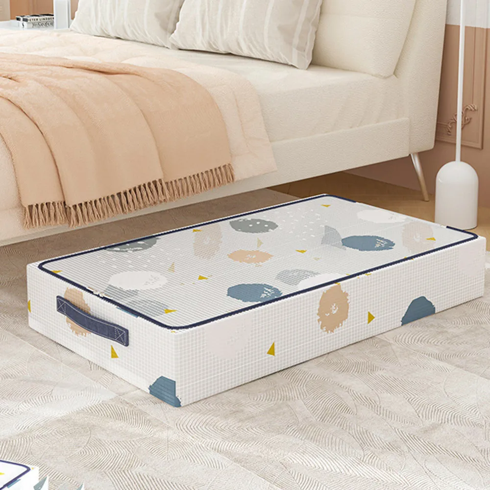 【Nil】PVC網格床底收納箱 大容量衣服儲物箱 可折疊透明收納盒 60x40x20cm(收納盒 整理箱 儲物盒)