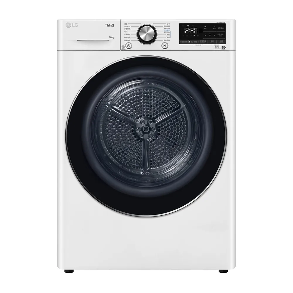 【LG 樂金】家電快配★10KG 雙變頻免曬衣乾衣機 冰瓷白 (WR-100VW)