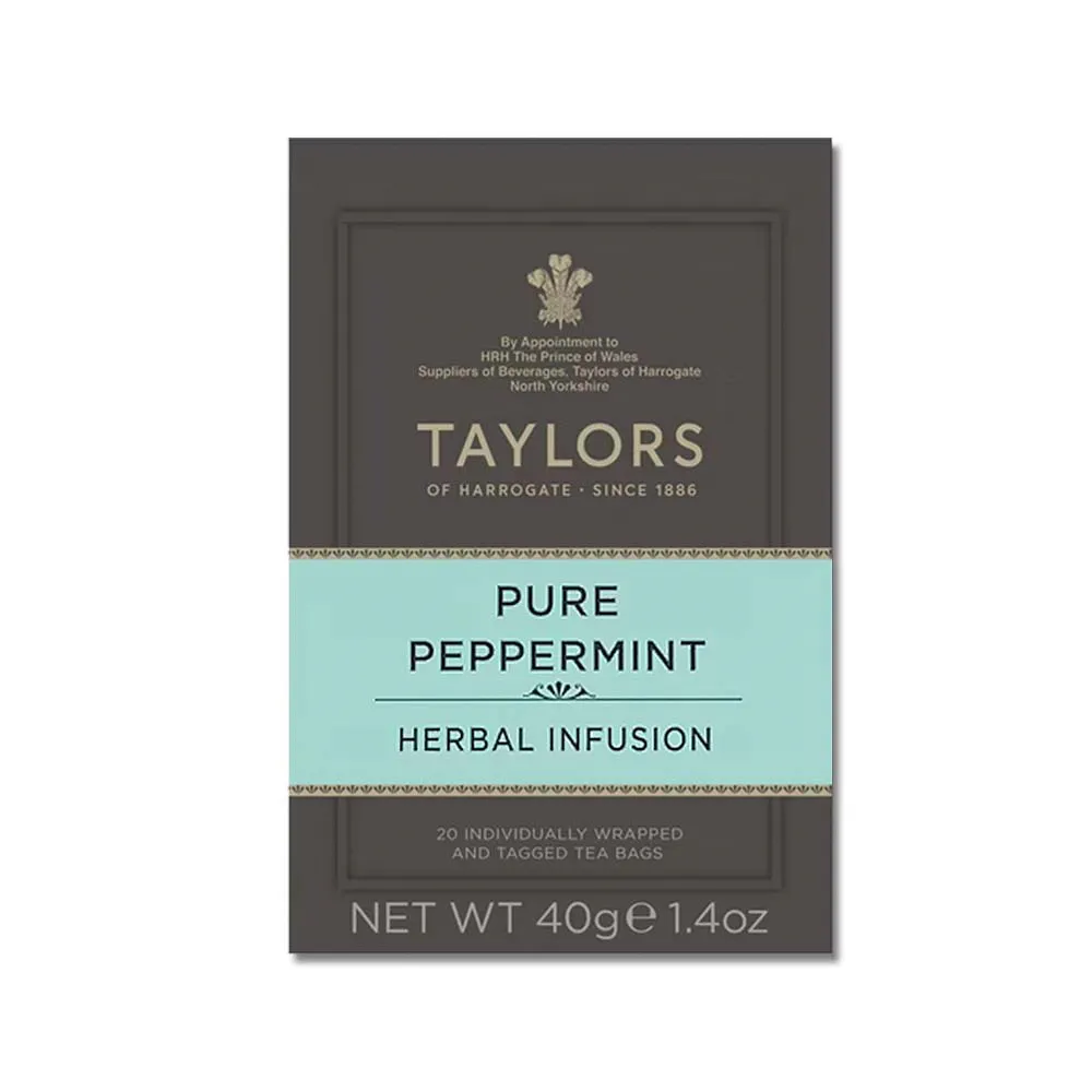 【英國泰勒茶Taylors】舒爽薄荷茶包2gx20包x1盒(花草茶;草本茶;無咖啡因)