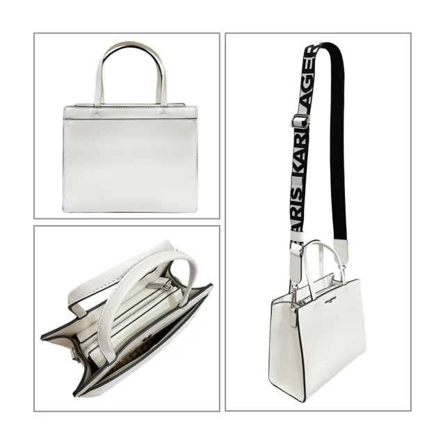 【KARL LAGERFELD 卡爾】Maybelle系列卡爾素色肩背兩用方形包
