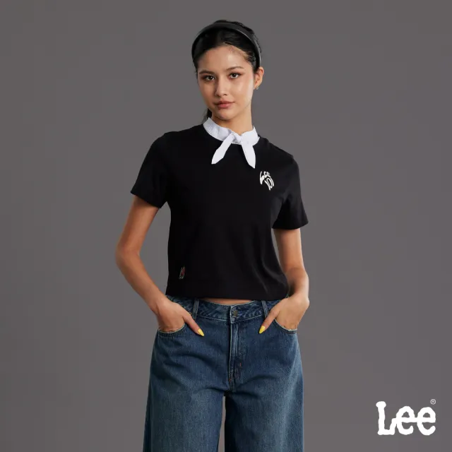 【Lee】女裝 短袖T恤 / 左胸 復古101小LOGO / 季節性版型 共2色 / LB602097003 LB602097K11