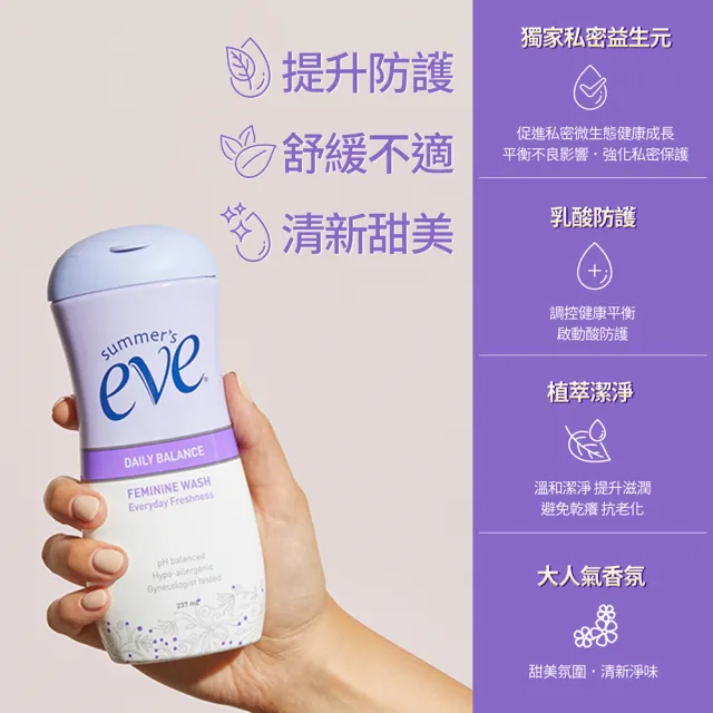 【Summer’s Eve 舒摩兒】緊實賦活組-青春露+浴潔露(私密清潔 私密保養 舒緩乾癢)
