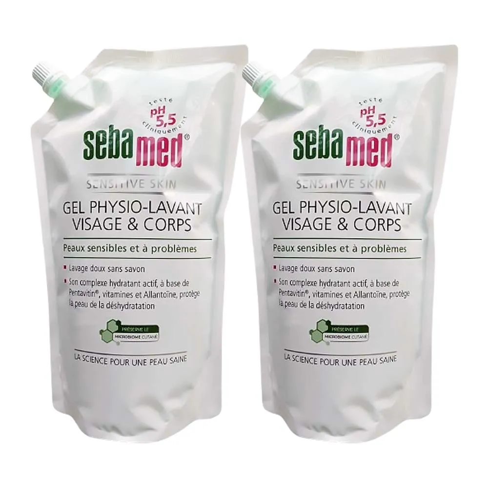 【SEBAMED 施巴】潔膚露環保補充包1000ml共2入(法文版 環保愛地球)