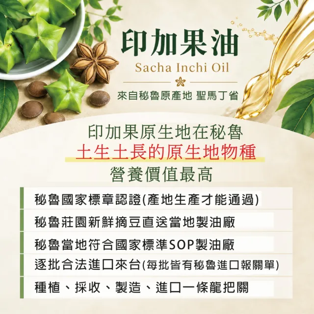 【愛善那】秘魯第一道冷壓初榨印加果油250ml買4送1-共1250ml(Omega-3最高達48%)