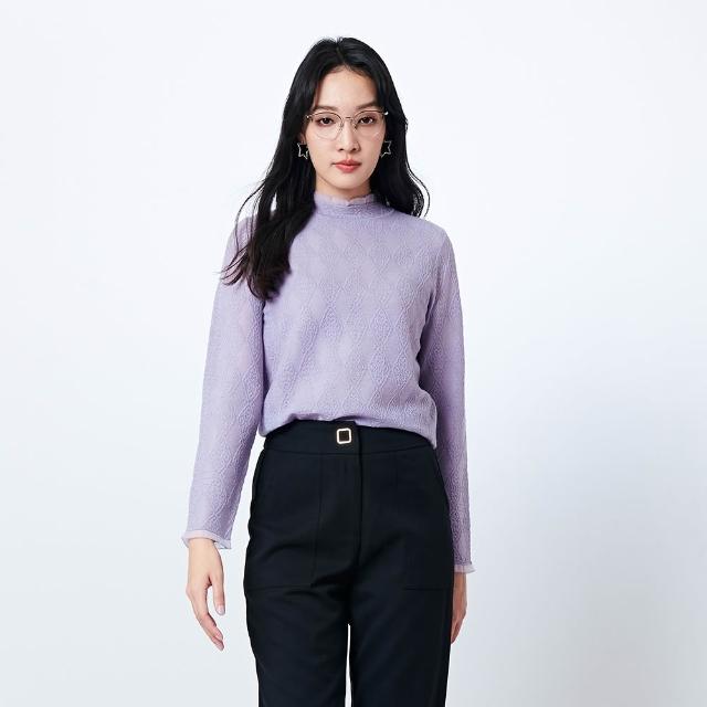 【KeyWear 奇威名品】緹花織紋羊絨針織毛衣(共3色)