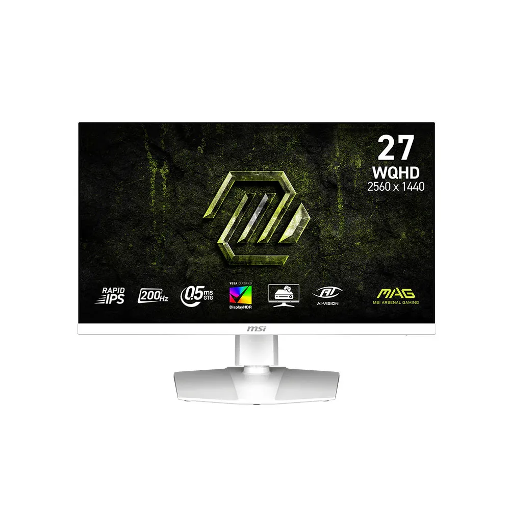 【MSI 微星】MAG 274QRFW E20 平面電競螢幕-27型/2K/WQHD/白色/HDR/200Hz/0.5ms/IPS